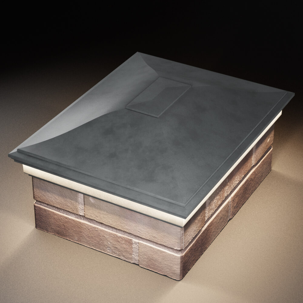 Колпак Zking Монблан Серый на столб 2х1.5 кирпича (515х385мм) c подсветкой в Мытищах фото