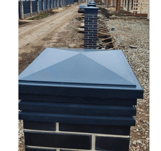 Колпак Zking Бона ХайТек Серый на столб 1.5х1.5 кирпича (385х385мм) в Мытищах фото