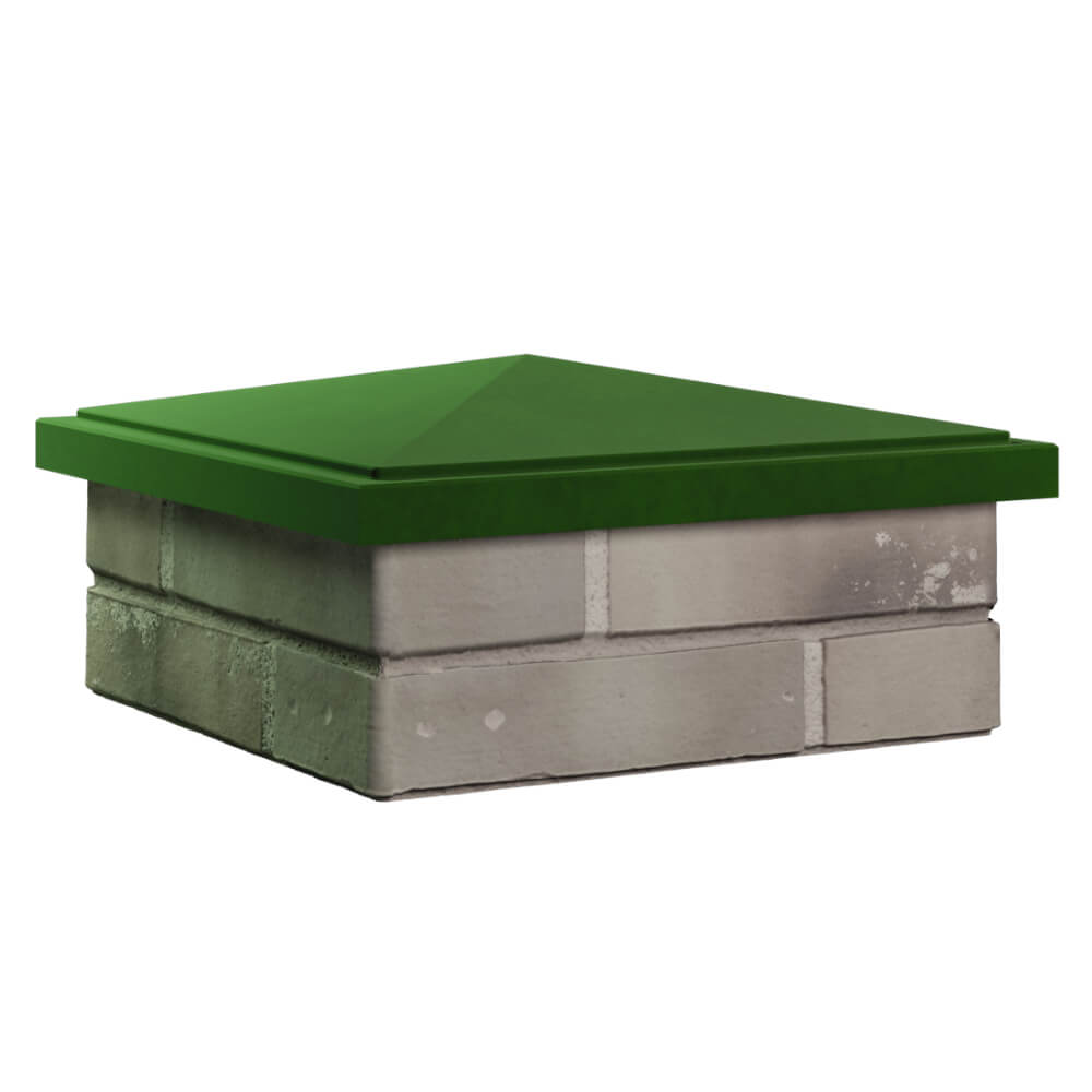 Колпак Zking БонаМоно Зеленый на столб 1.5х1.5 кирпича (385х385, 400х400мм) в Мытищах фото