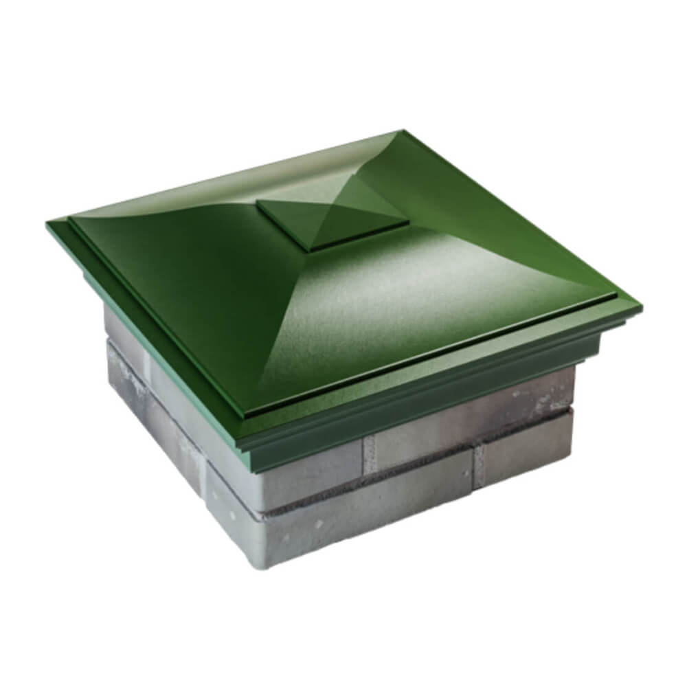 Колпак Zking Монблан Зеленый на столб 1.5х1.5 еврокирпича 0.7НФ (355х355мм) в Мытищах фото