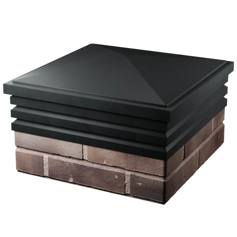 Колпак Zking Бона ХайТек Черный на столб 2х2 кирпича (513х513мм) в Мытищах фото