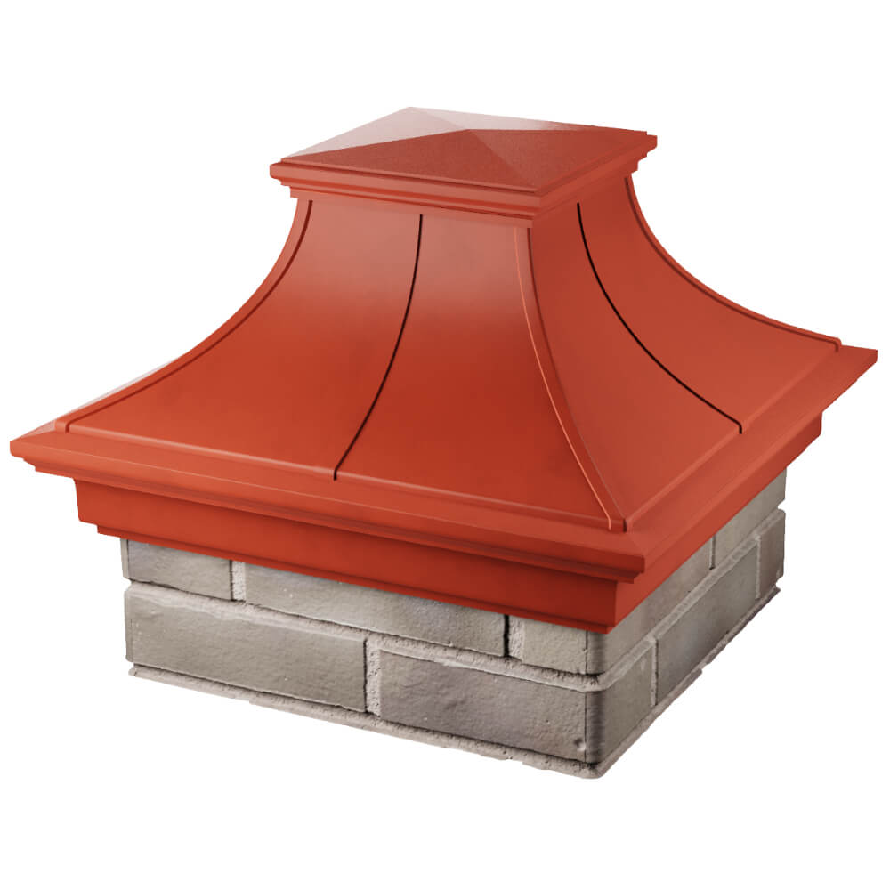 Колпак Zking Монблан Премиум Красный на столб 1.5х1.5 кирпича (385х385мм) в Мытищах фото