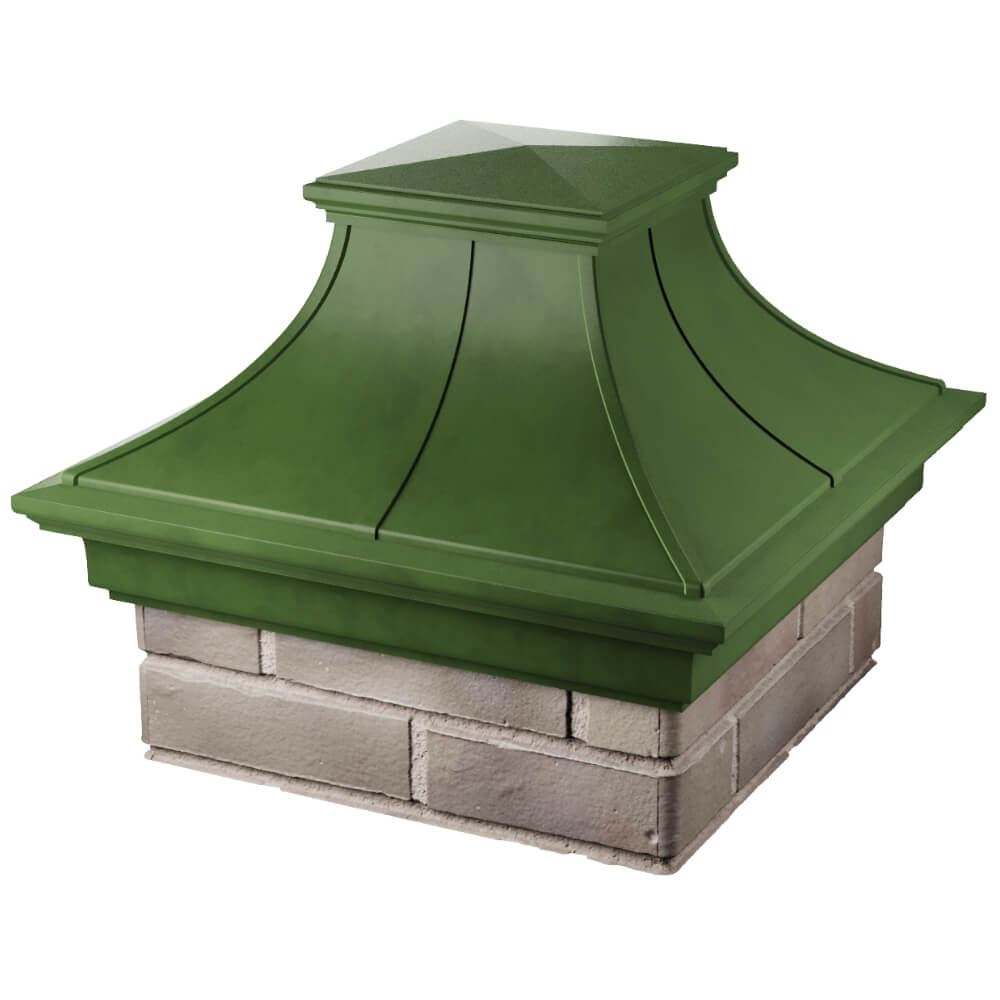 Колпак Zking Монблан Премиум Зеленый на столб 1.5х1.5 кирпича (385х385мм) в Мытищах фото