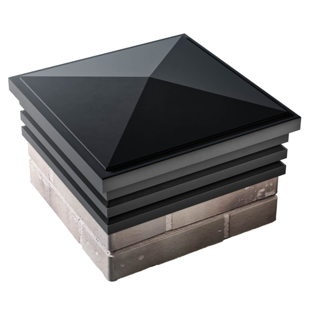 Колпак Zking Бона ХайТек Черный на столб 1.5х1.5 кирпича (385х385мм) в Мытищах фото