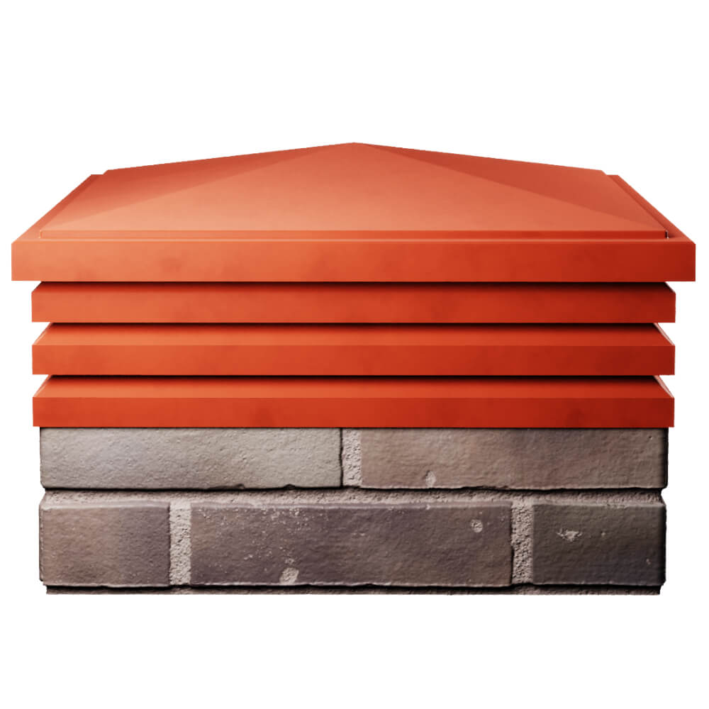 Колпак Zking Бона ХайТек Красный на столб 2х2 кирпича (513х513мм) Мытищи фото