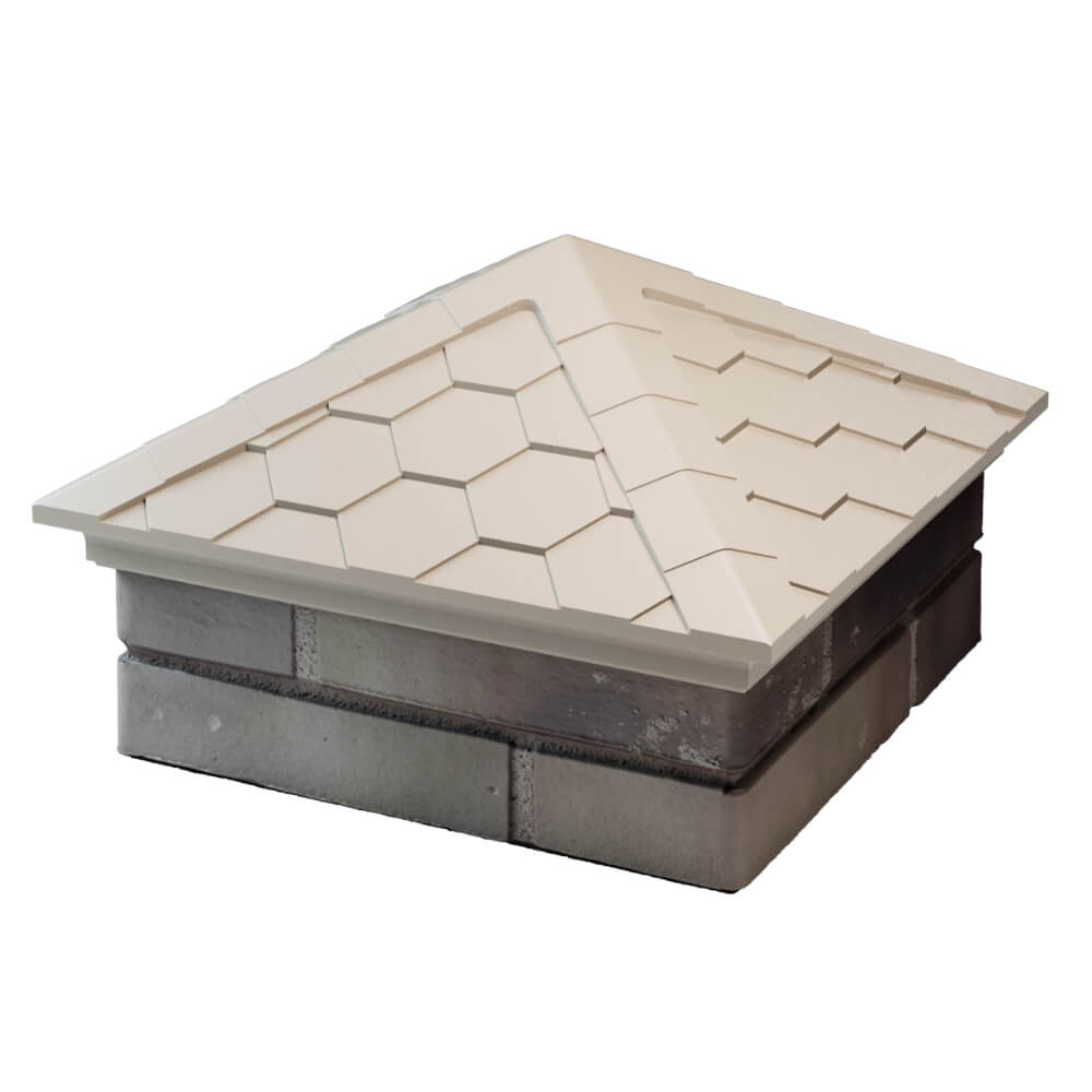 Колпак Zking Эверест Бежевый на столб 1.5х1.5 кирпича (390х390мм) в Мытищах фото