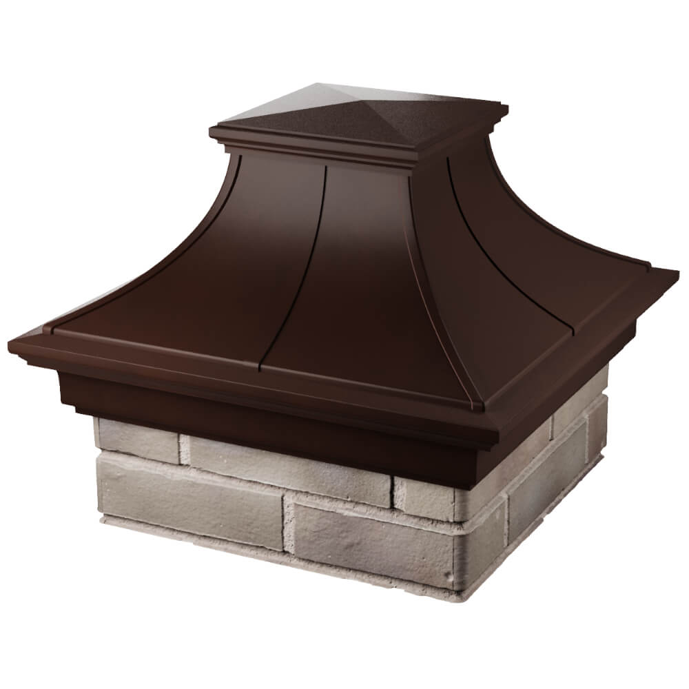 Колпак Zking Монблан Премиум Коричневый на столб 1.5х1.5 кирпича (385х385мм) в Мытищах фото