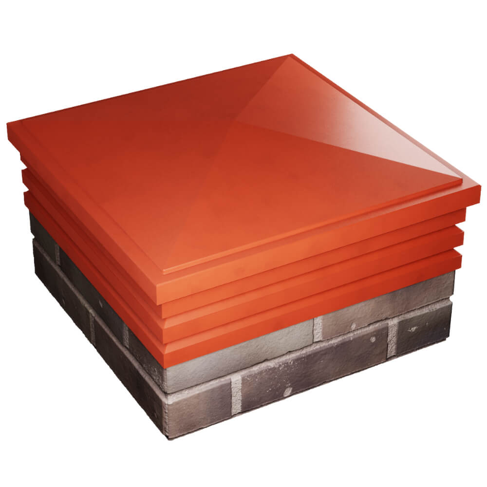 Колпак Zking Бона ХайТек Красный на столб 2х2 кирпича (513х513мм) в Мытищах фото