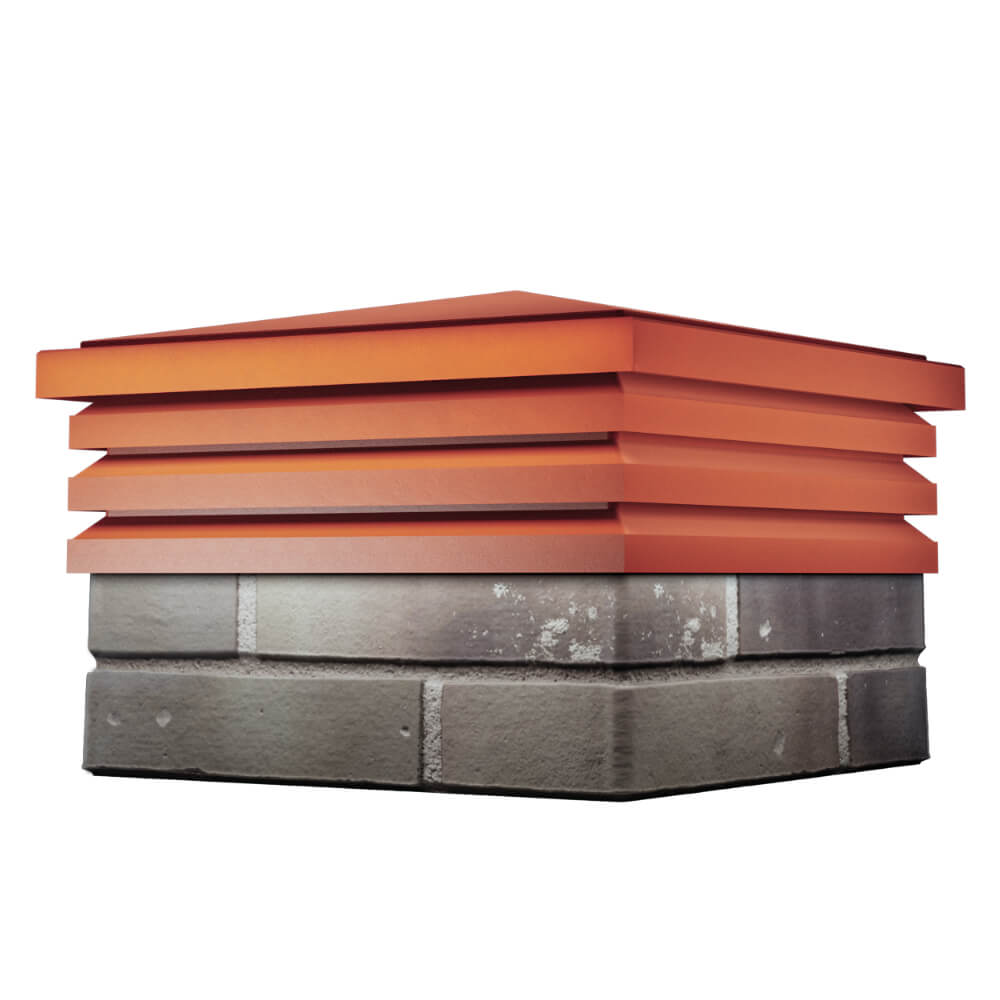 Колпак Zking Бона ХайТек Красный на столб 1.5х1.5 кирпича (385х385мм) в Мытищах фото