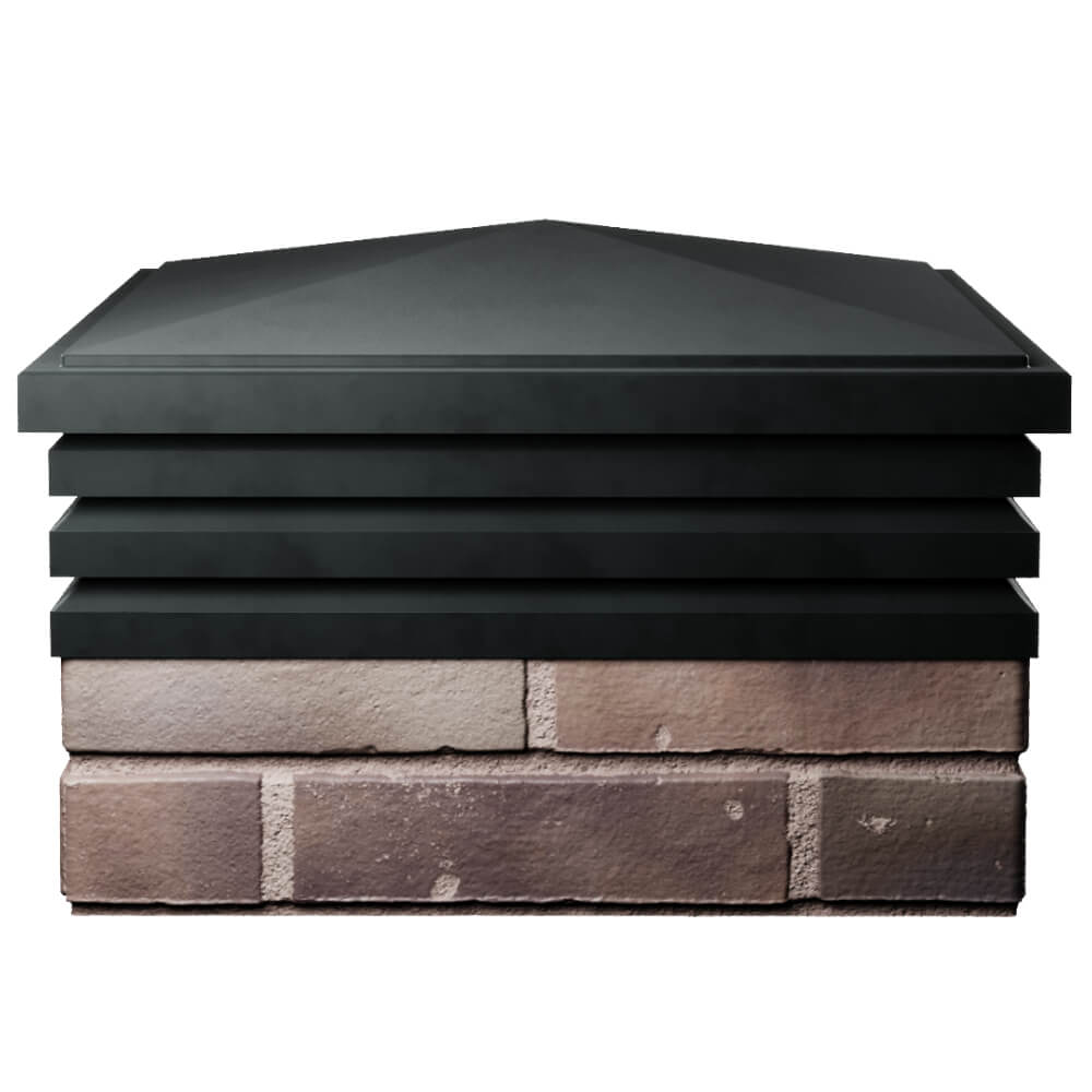 Колпак Zking Бона ХайТек Черный на столб 2х2 кирпича (513х513мм) Мытищи фото