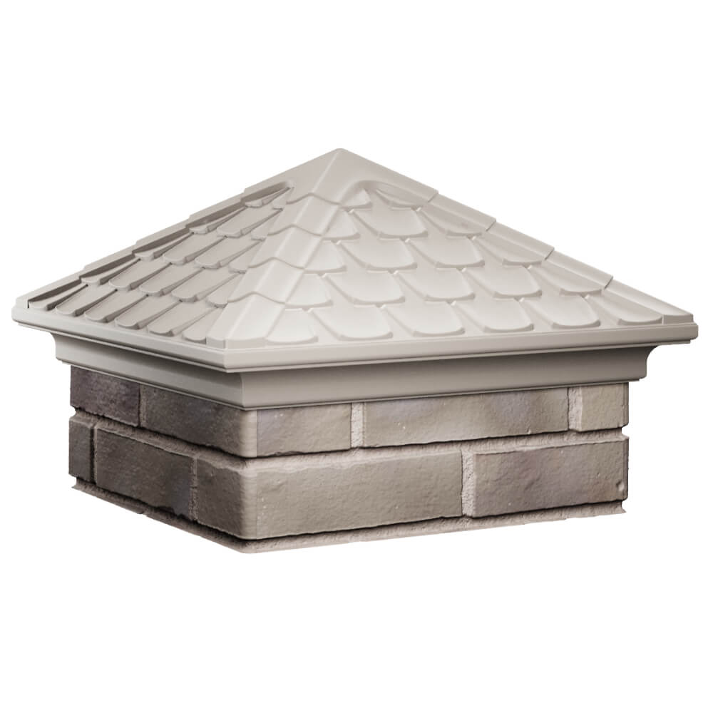 Колпак Zking Эльбрус Бежевый на столб 1.5х1.5 кирпича (385х385мм) в Мытищах фото