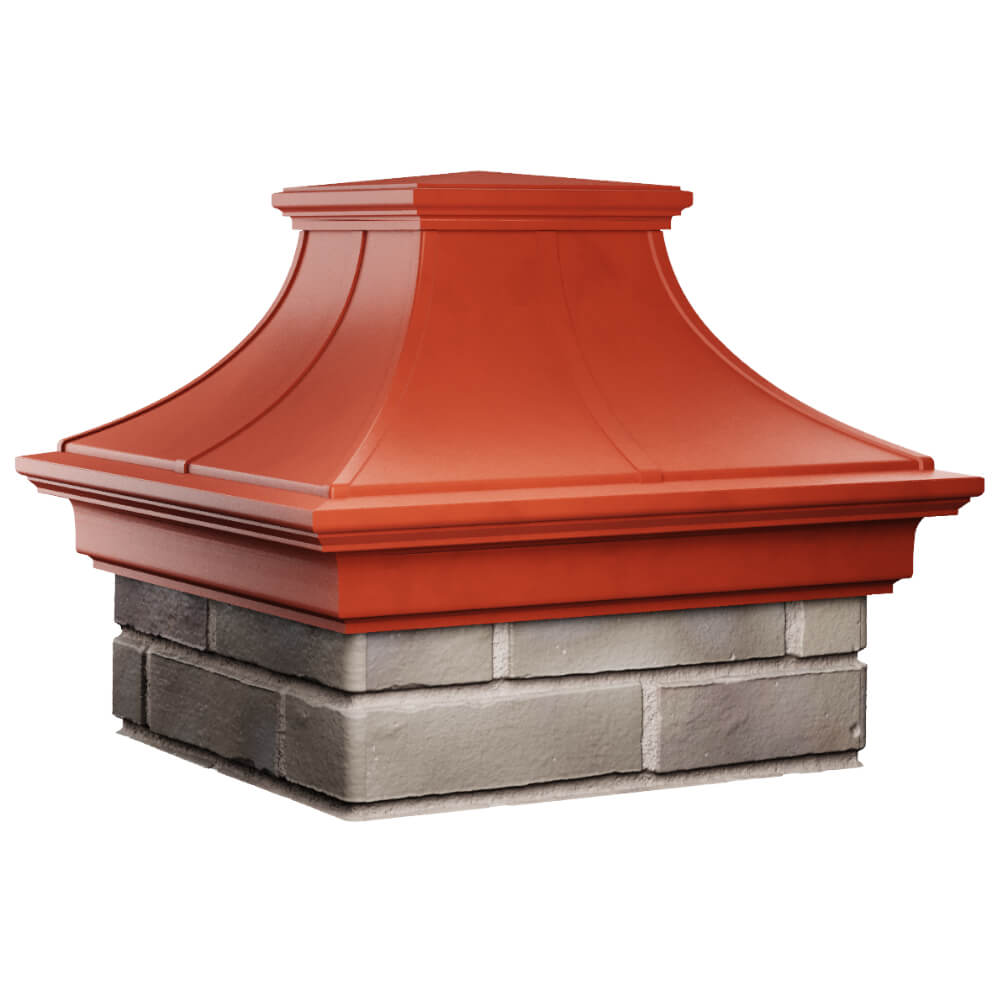 Колпак Zking Монблан Премиум Красный на столб 1.5х1.5 кирпича (385х385мм) в Мытищах фото