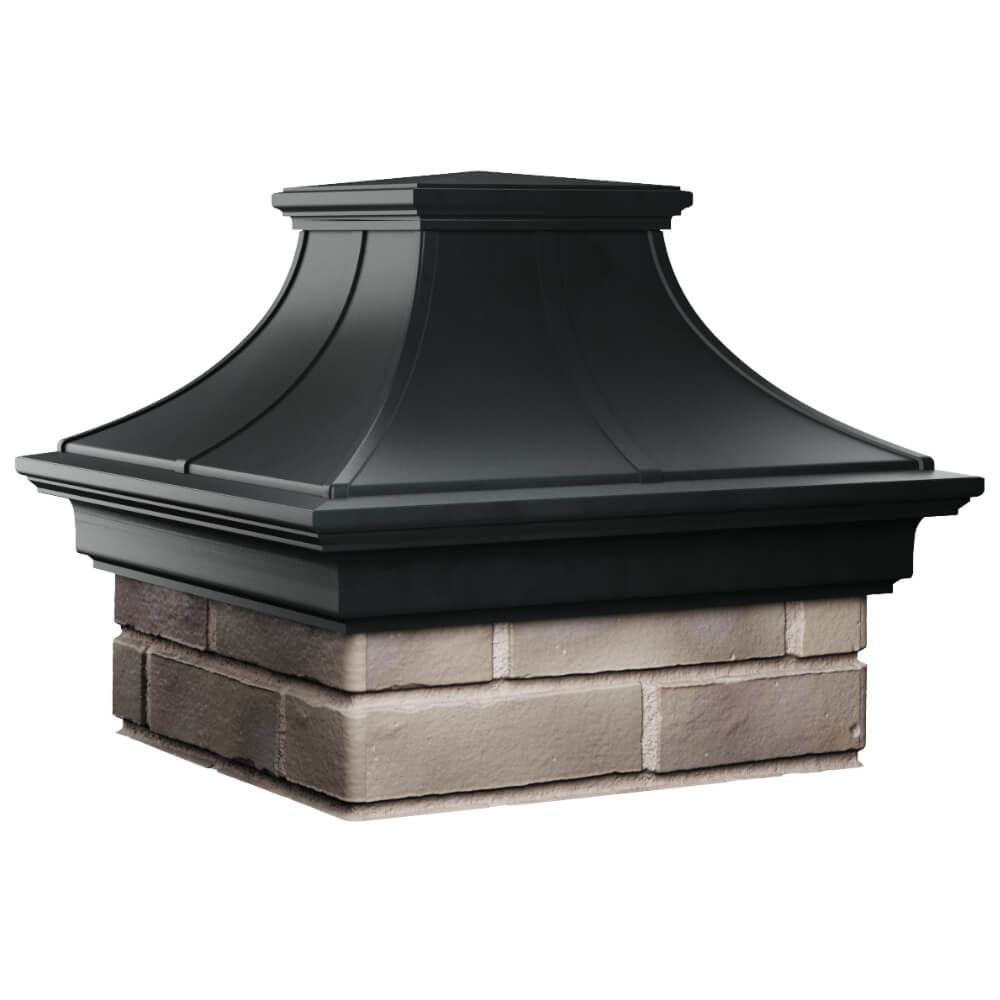Колпак Zking Монблан Премиум Черный на столб 1.5х1.5 кирпича (385х385мм) в Мытищах фото