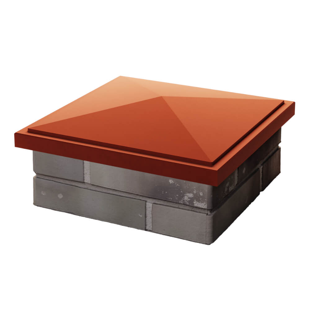 Колпак Zking БонаМоно Красный на столб 1.5х1.5 кирпича (385х385, 400х400мм) в Мытищах фото