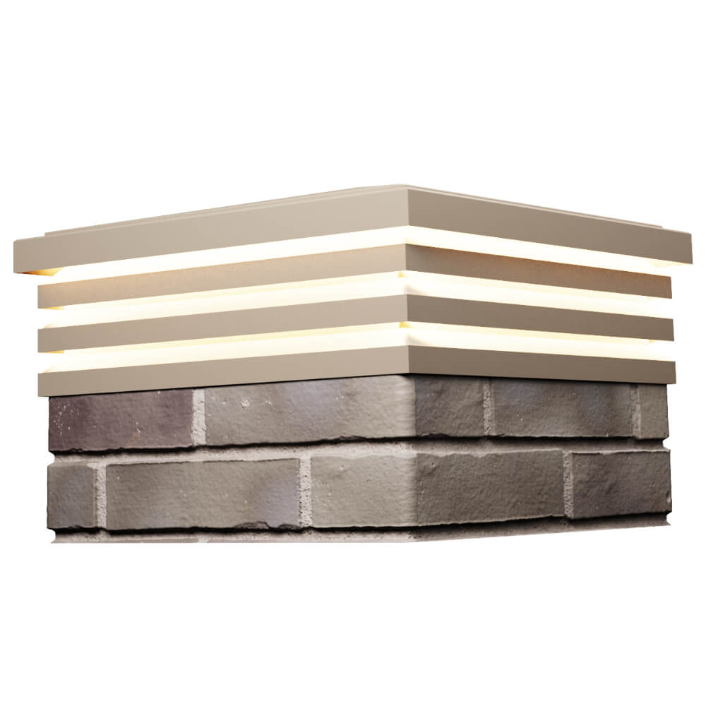 Колпак Zking Бона ХайТек Бежевый на столб 1.5х1.5 кирпича (385х385мм) с подсветкой в Мытищах фото