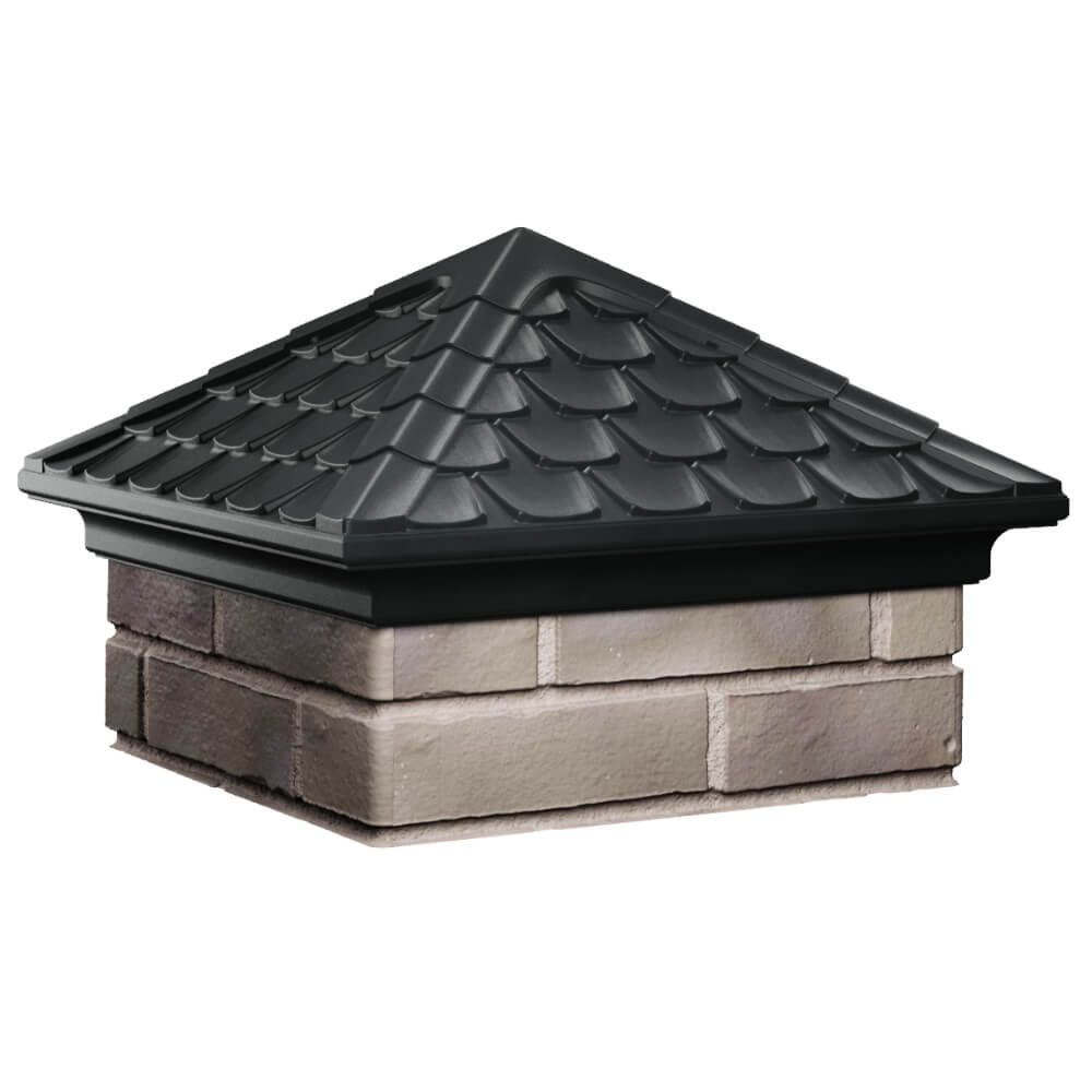 Колпак Zking Эльбрус Черный на столб 1.5х1.5 кирпича (385х385мм) в Мытищах фото