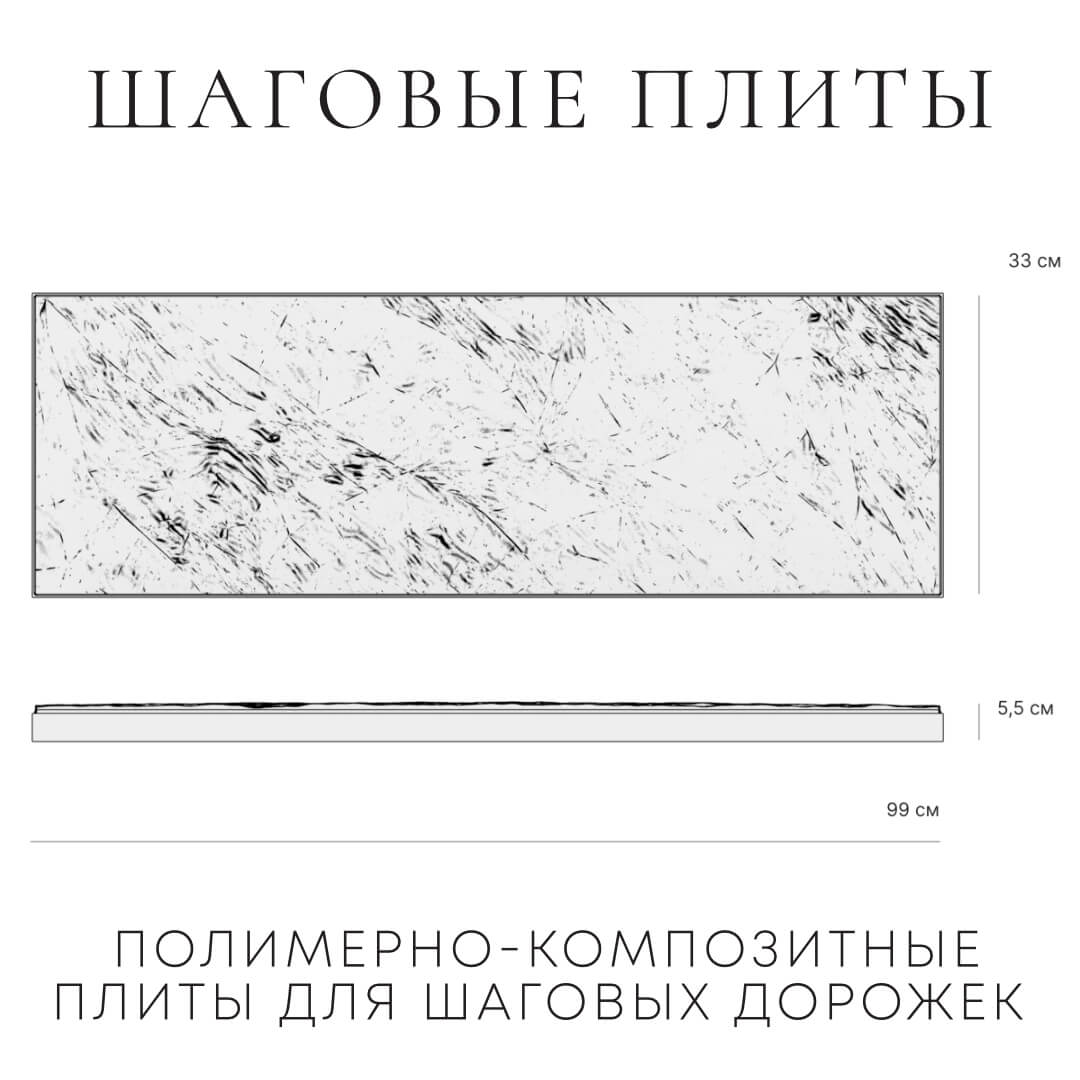 Шаговая плита STONE Графитовый Серый 990х330х55мм в Мытищах фото