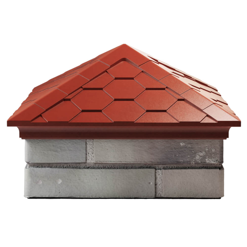 Колпак Zking Эверест Красный на столб 1.5х1.5 кирпича (390х390мм) Мытищи фото