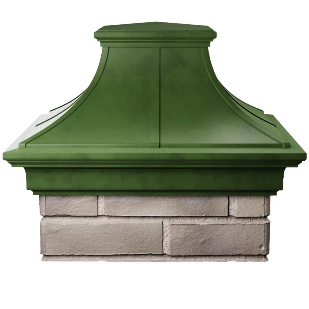 Колпак Zking Монблан Премиум Зеленый на столб 1.5х1.5 кирпича (385х385мм) Мытищи фото