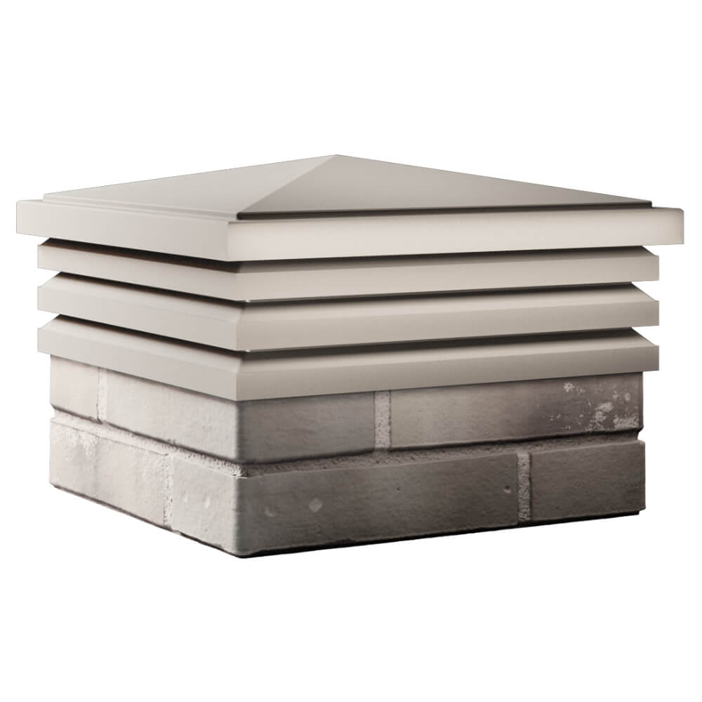 Колпак Zking Бона ХайТек Бежевый на столб 1.5х1.5 кирпича (385х385мм) в Мытищах фото