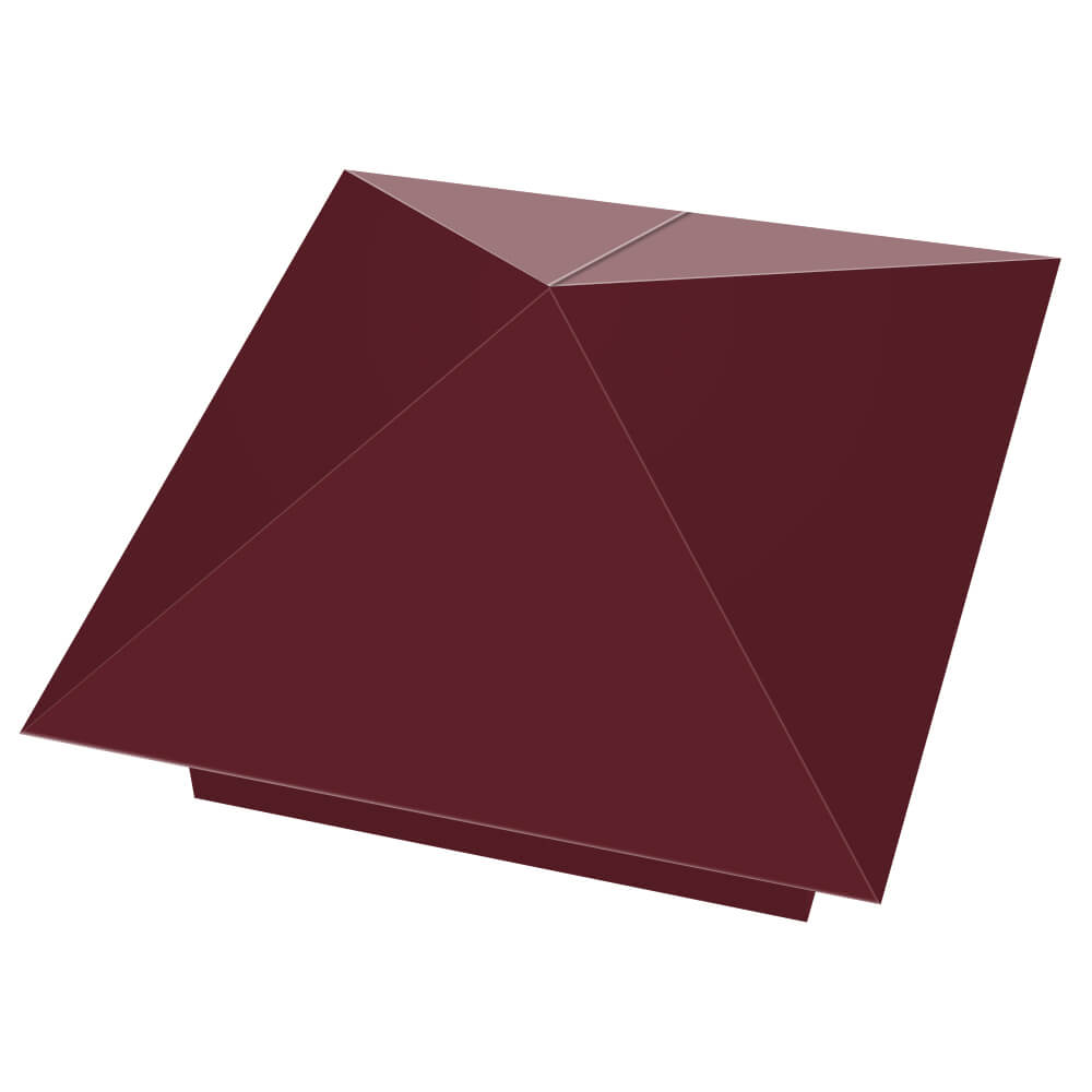 Колпак металлический 390х390мм RAL3005 Красное Вино заборный Мытищи фото