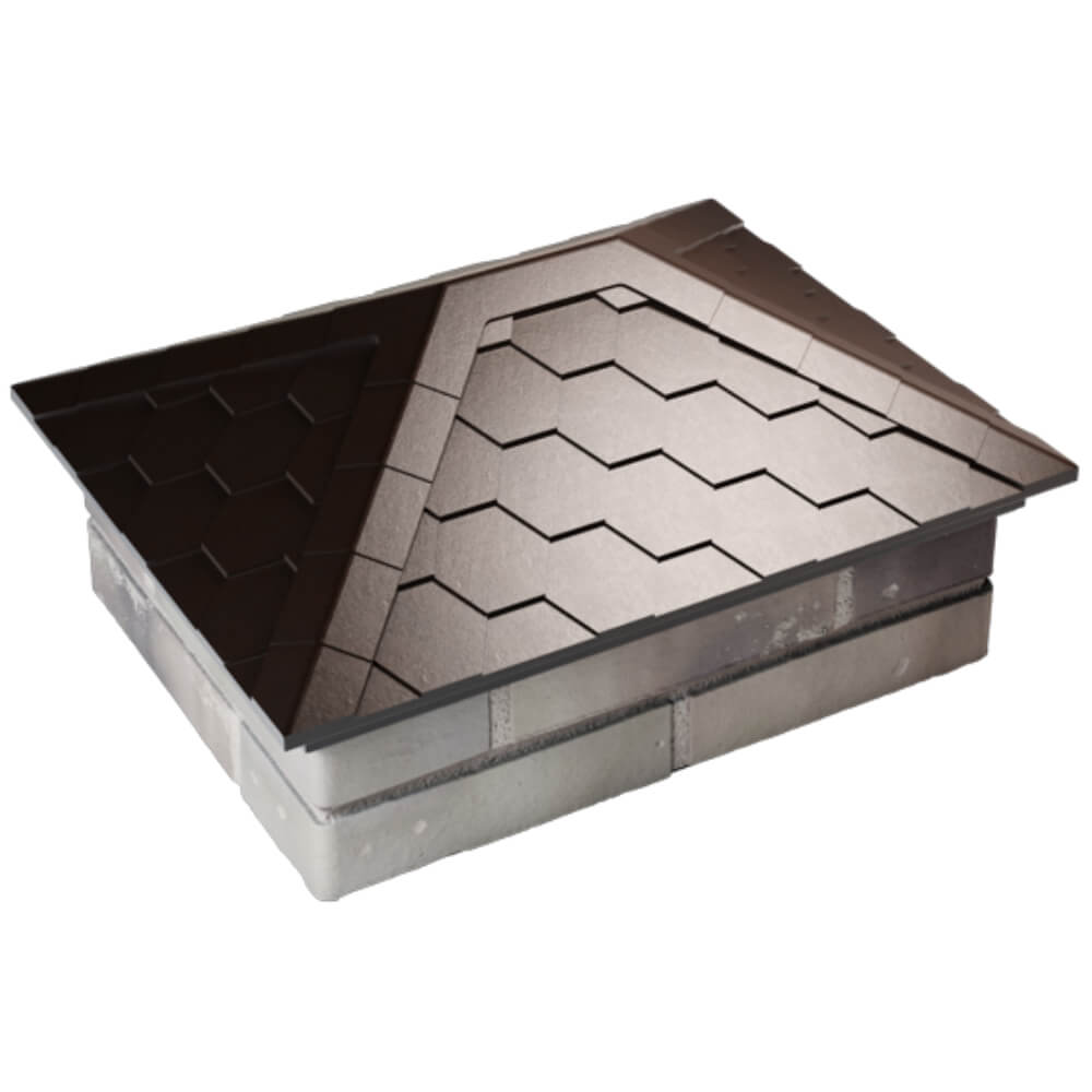 Колпак Zking Эверест Коричневый на столб 2х1.5 кирпича (520х390мм) Мытищи фото