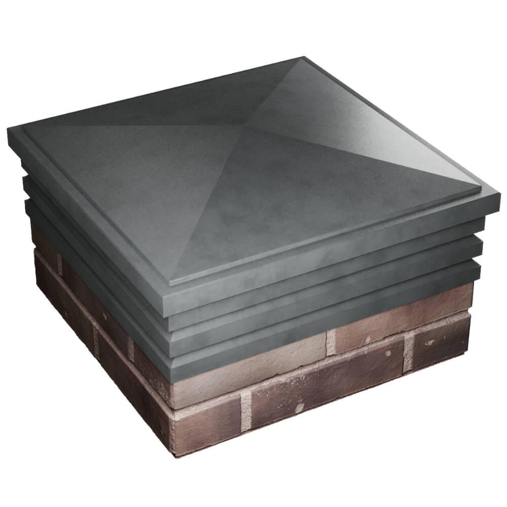 Колпак Zking Бона ХайТек Серый на столб 2х2 кирпича (513х513мм) в Мытищах фото