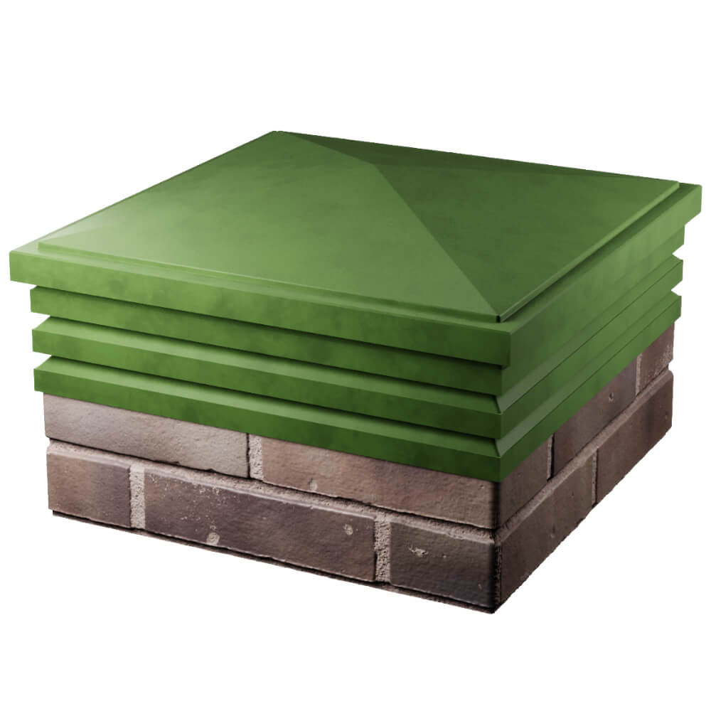 Колпак Zking Бона ХайТек Зеленый на столб 2х2 кирпича (513х513мм) в Мытищах фото