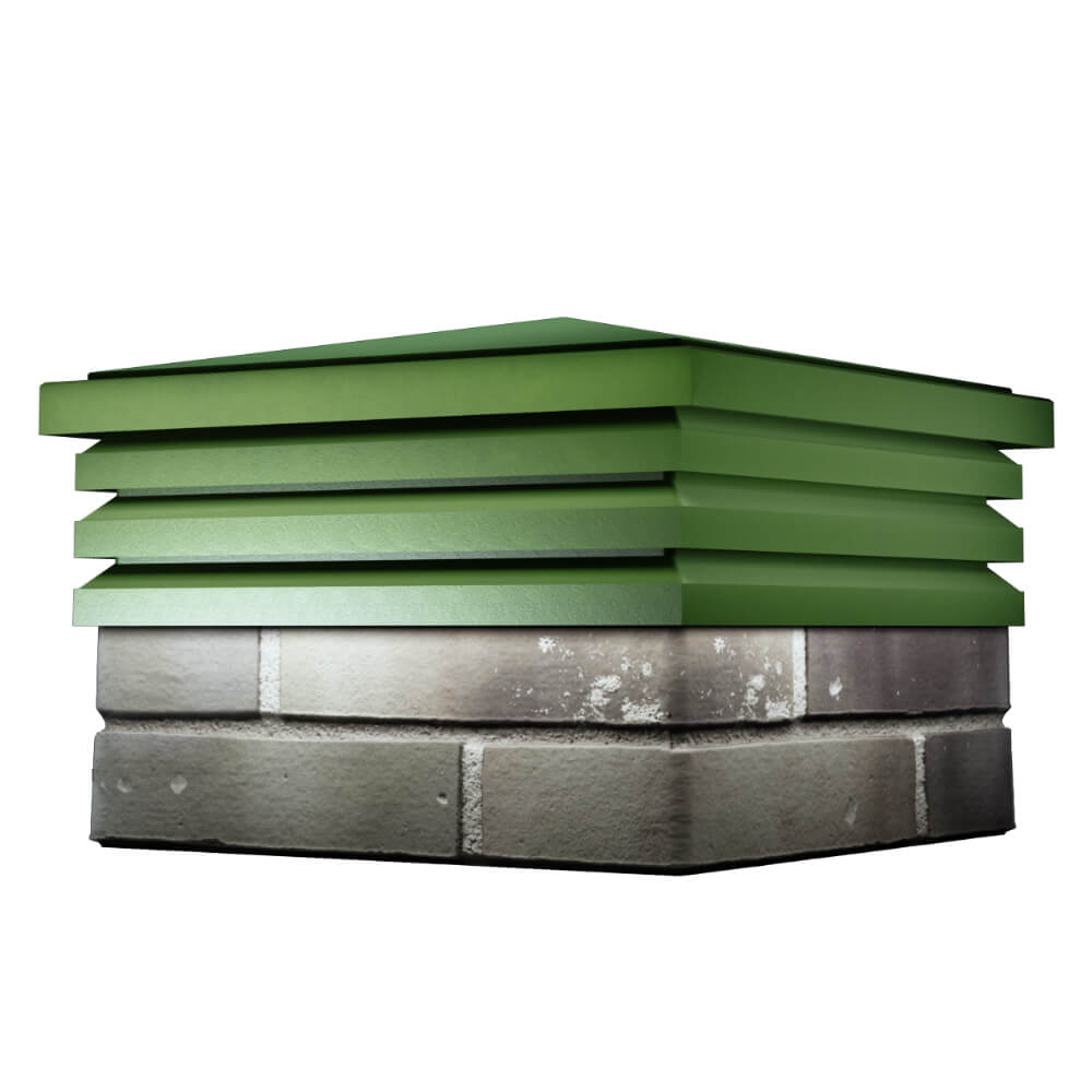 Колпак Zking Бона ХайТек Зеленый на столб 1.5х1.5 кирпича (385х385мм) в Мытищах фото