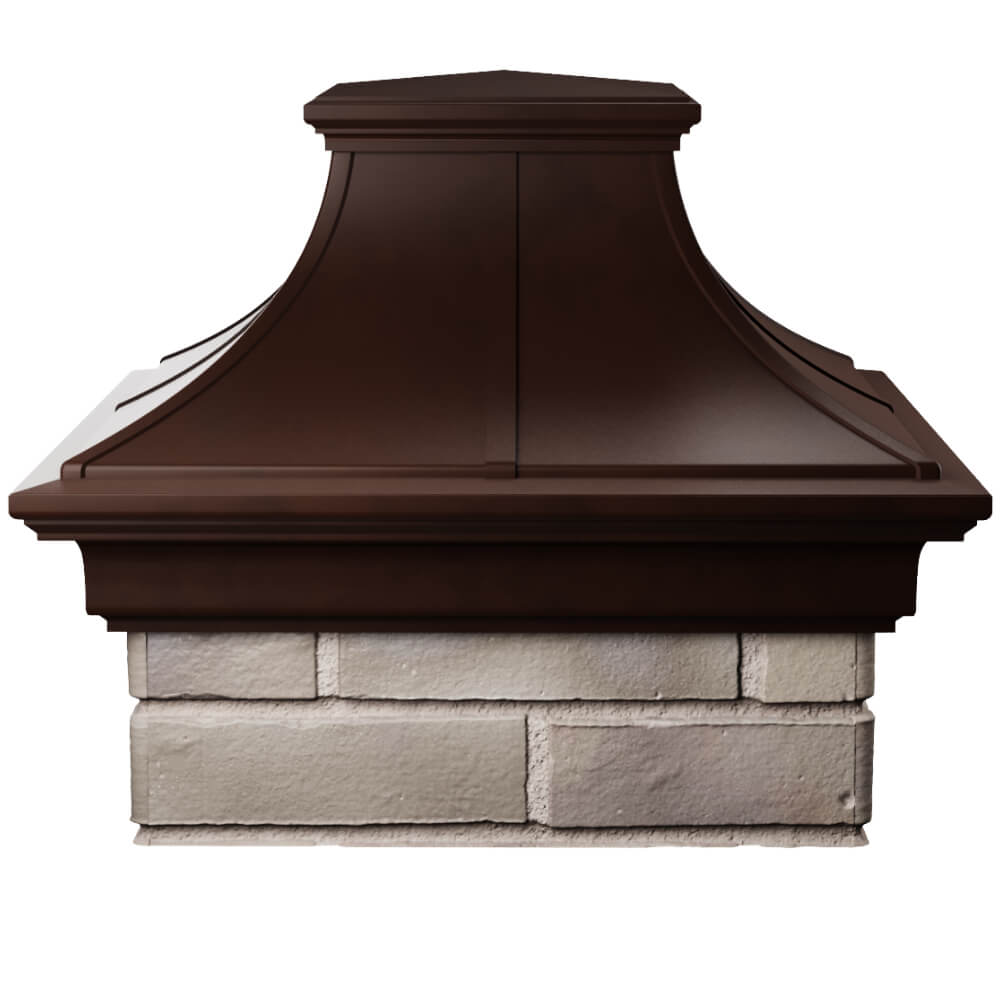 Колпак Zking Монблан Премиум Коричневый на столб 1.5х1.5 кирпича (385х385мм) Мытищи фото