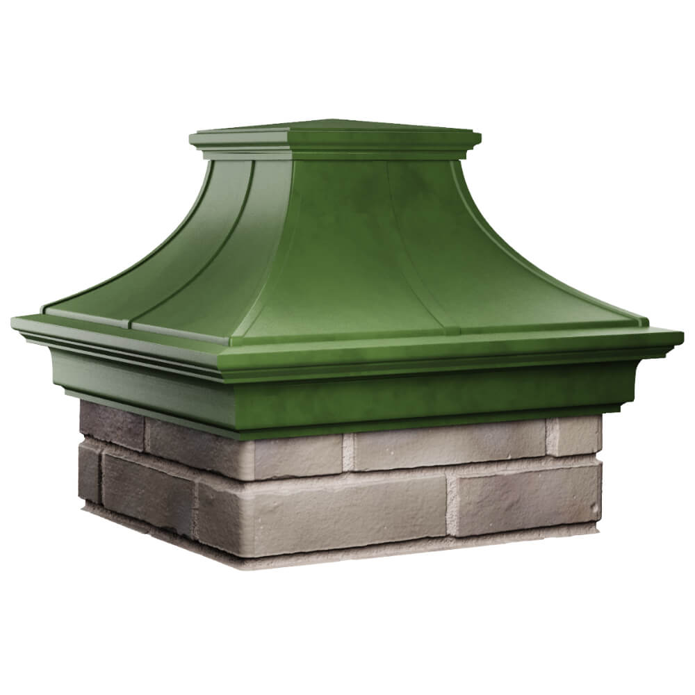 Колпак Zking Монблан Премиум Зеленый на столб 1.5х1.5 кирпича (385х385мм) в Мытищах фото