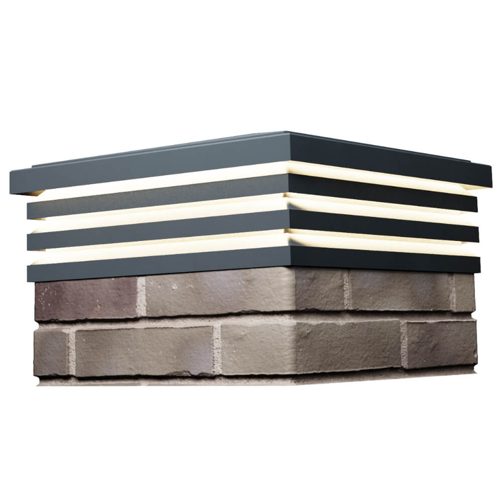 Колпак Zking Бона ХайТек Серый на столб 1.5х1.5 кирпича (385х385мм) с подсветкой в Мытищах фото