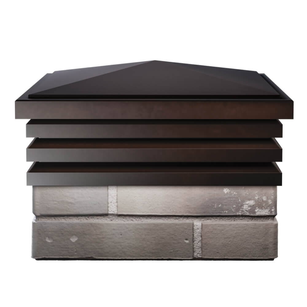 Колпак Zking Бона ХайТек Коричневый на столб 1.5х1.5 кирпича (385х385мм) Мытищи фото