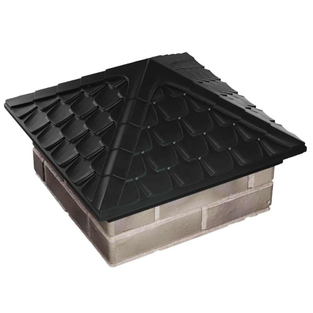 Колпак Zking Эльбрус Черный на столб 1.5х1.5 кирпича (385х385мм) в Мытищах фото