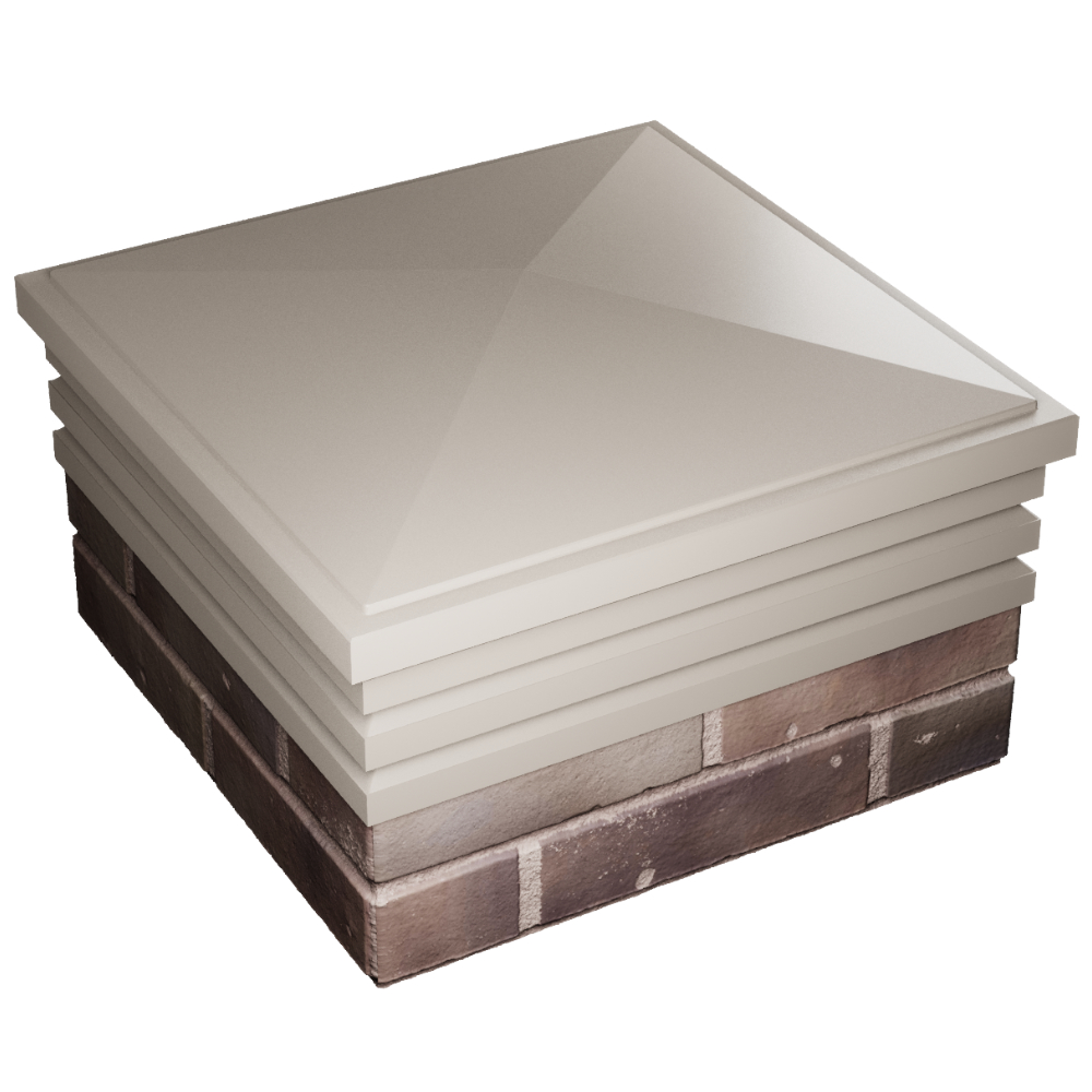 Колпак Zking Бона ХайТек Бежевый на столб 2х2 кирпича (513х513мм) в Мытищах фото