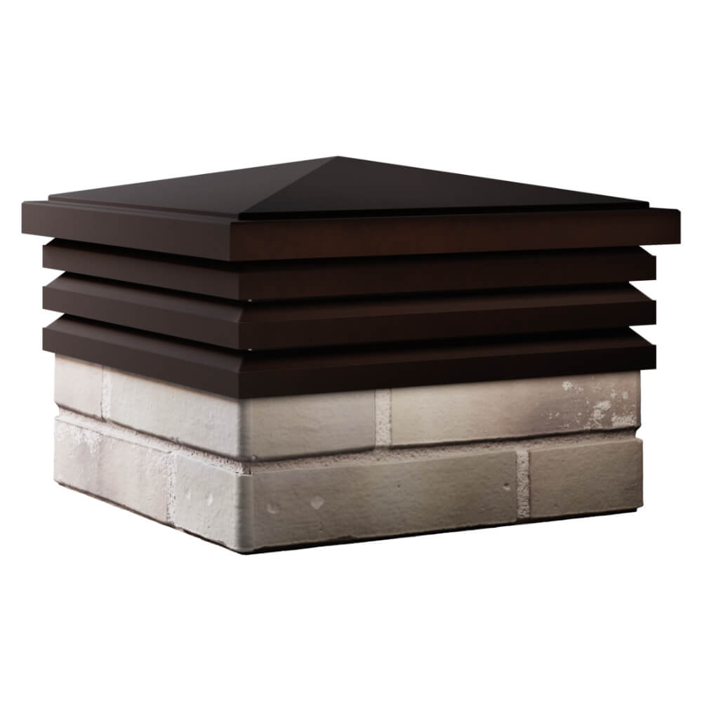 Колпак Zking Бона ХайТек Коричневый на столб 1.5х1.5 кирпича (385х385мм) в Мытищах фото