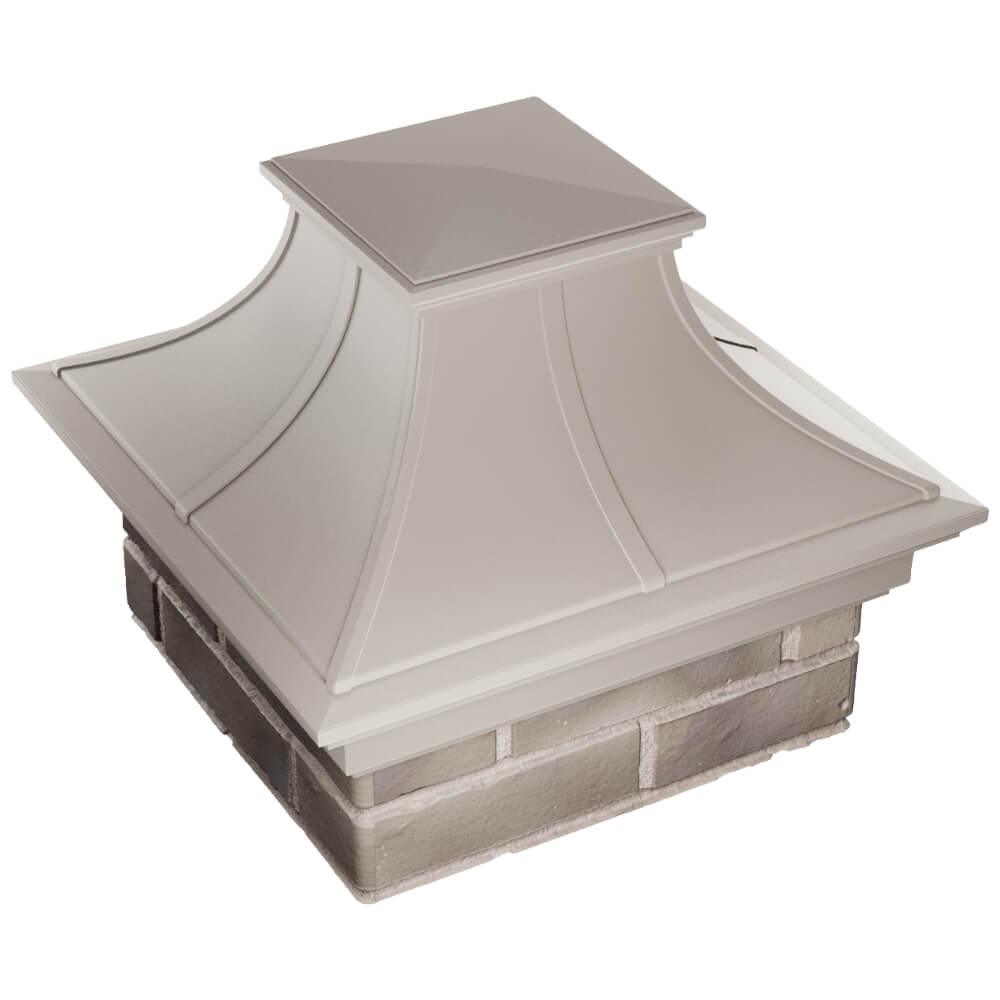 Колпак Zking Монблан Премиум Бежевый на столб 1.5х1.5 кирпича (385х385мм) в Мытищах фото