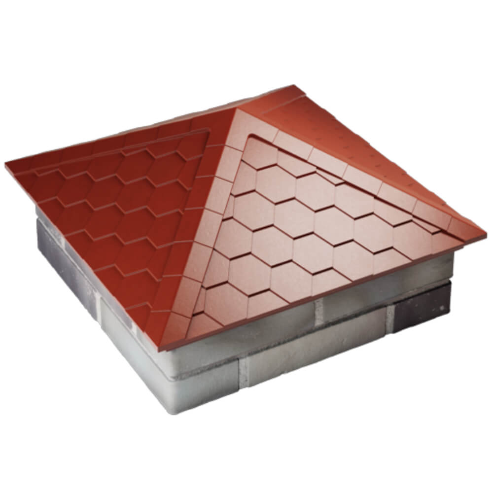 Колпак Zking Эверест Красный на столб 2х2 кирпича (535х535мм) Мытищи фото